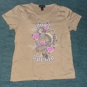 Beige “Good Karma” Dragon Design Tee